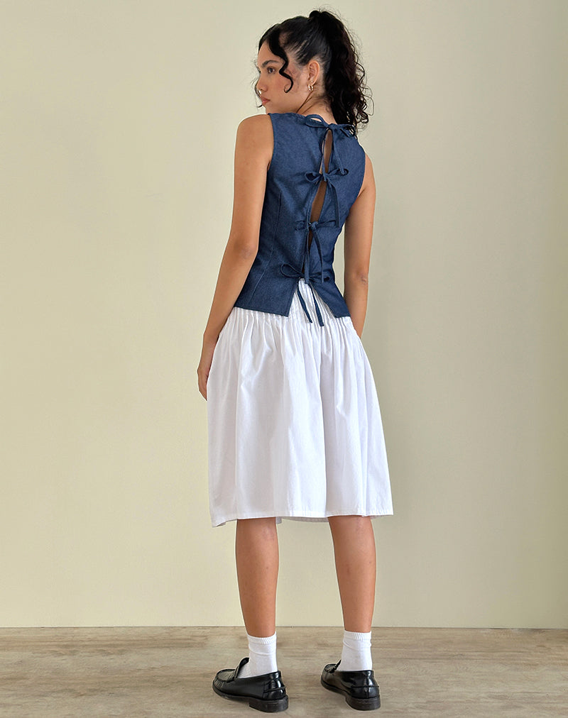 Imagen de Yashia Tie Top en Denim Chambray Indigo