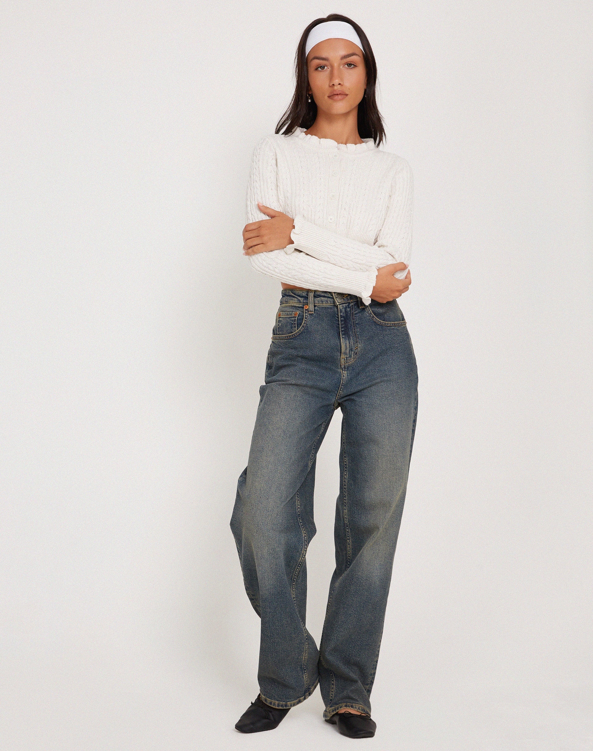 Imagen de Yasona Button Up Cardi en marfil