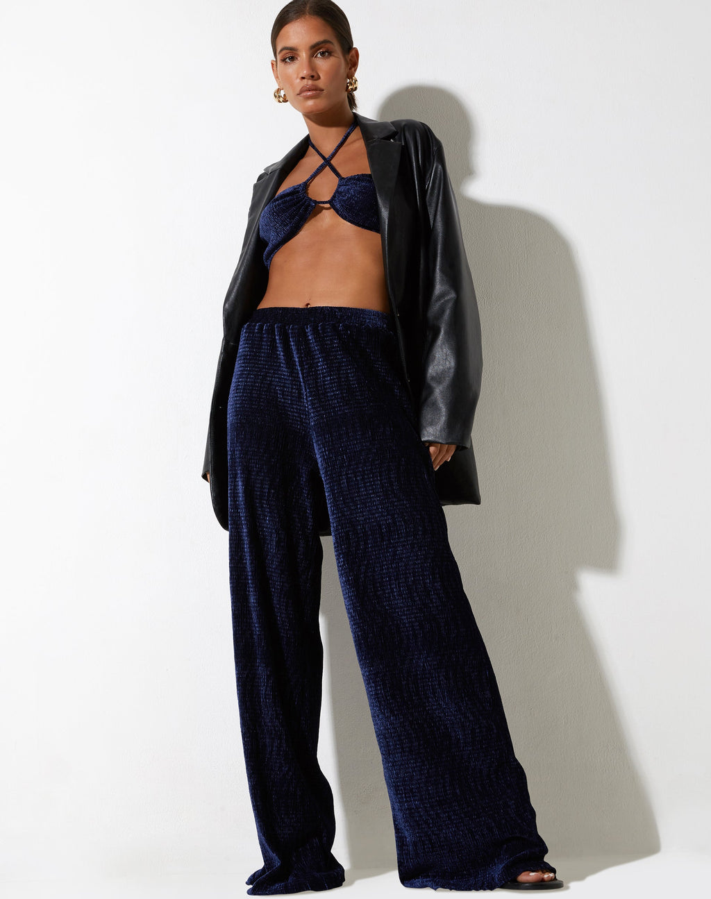 Pantalón Obeli de terciopelo azul marino