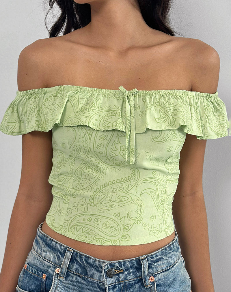 Top Yokai Bardot en Paisley Retro Lima