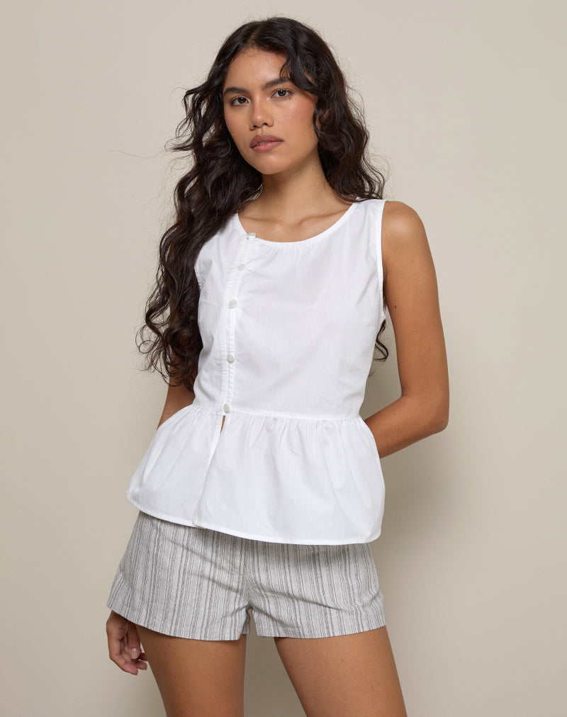 Imagen de la blusa Yoko de popelina blanca