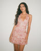 Imagen de Yoriko Mini Vestido Cuello Haltern en Smoky Floral Peach