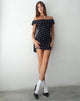 Imagen de Yudia Bardot Mini Dress in Ditsy Rose Negro
