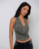 Imagen de Yukari Plunge Top de punto jacquard Verde