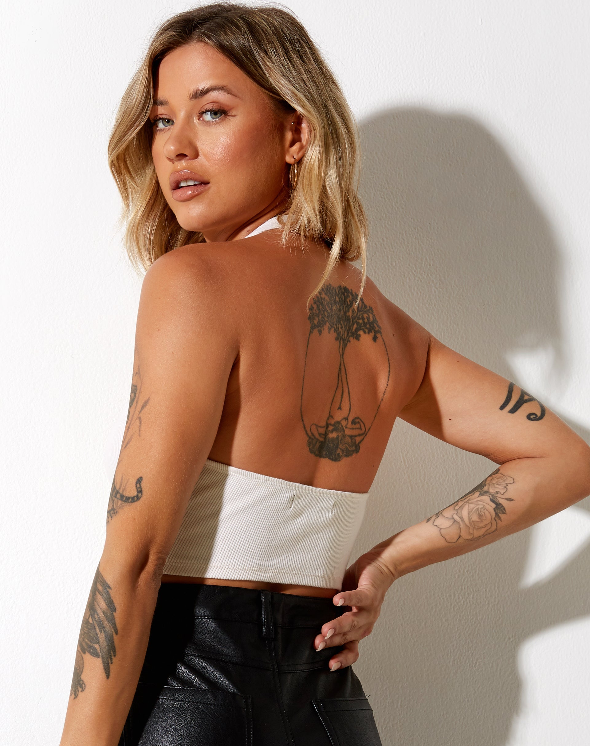Imagen de Zagh Crop Top in Rib Winter White