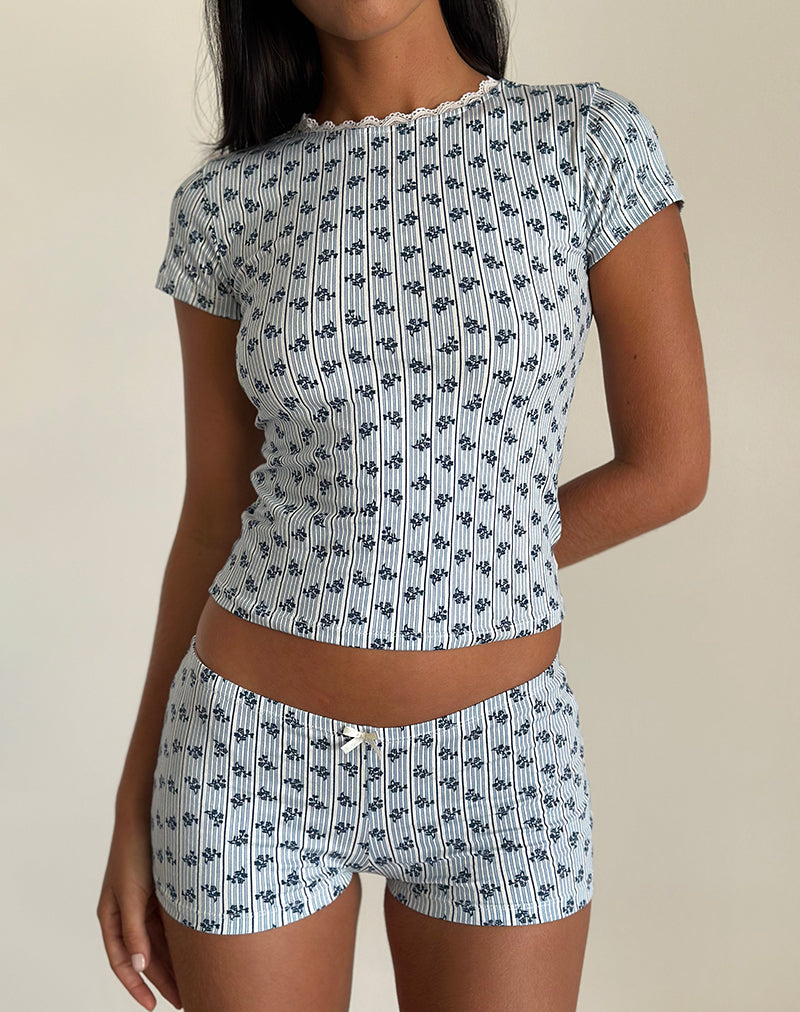Camiseta Zagy de rayas florales