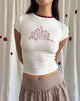 Imagen de la camiseta Zagy Tee en blanco roto con estampado de maceta de fresas