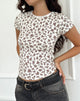 Imagen de Zana Ribbed Top en Ditsy Floral Crema