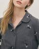 Imagen de Zedari Chaqueta de sastrería con bordado floral Charcoal