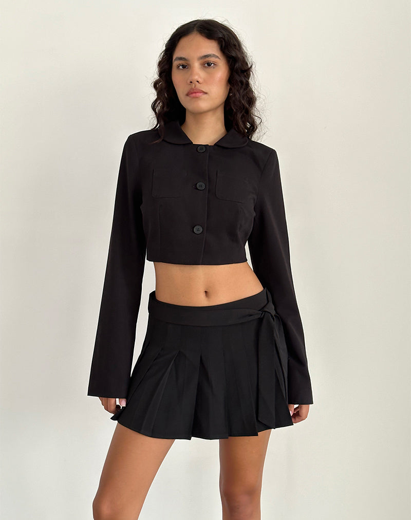 Minifalda plisada Zekira en negro