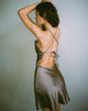 imagen de Zenita Mini Dress in Satin Dark Olive