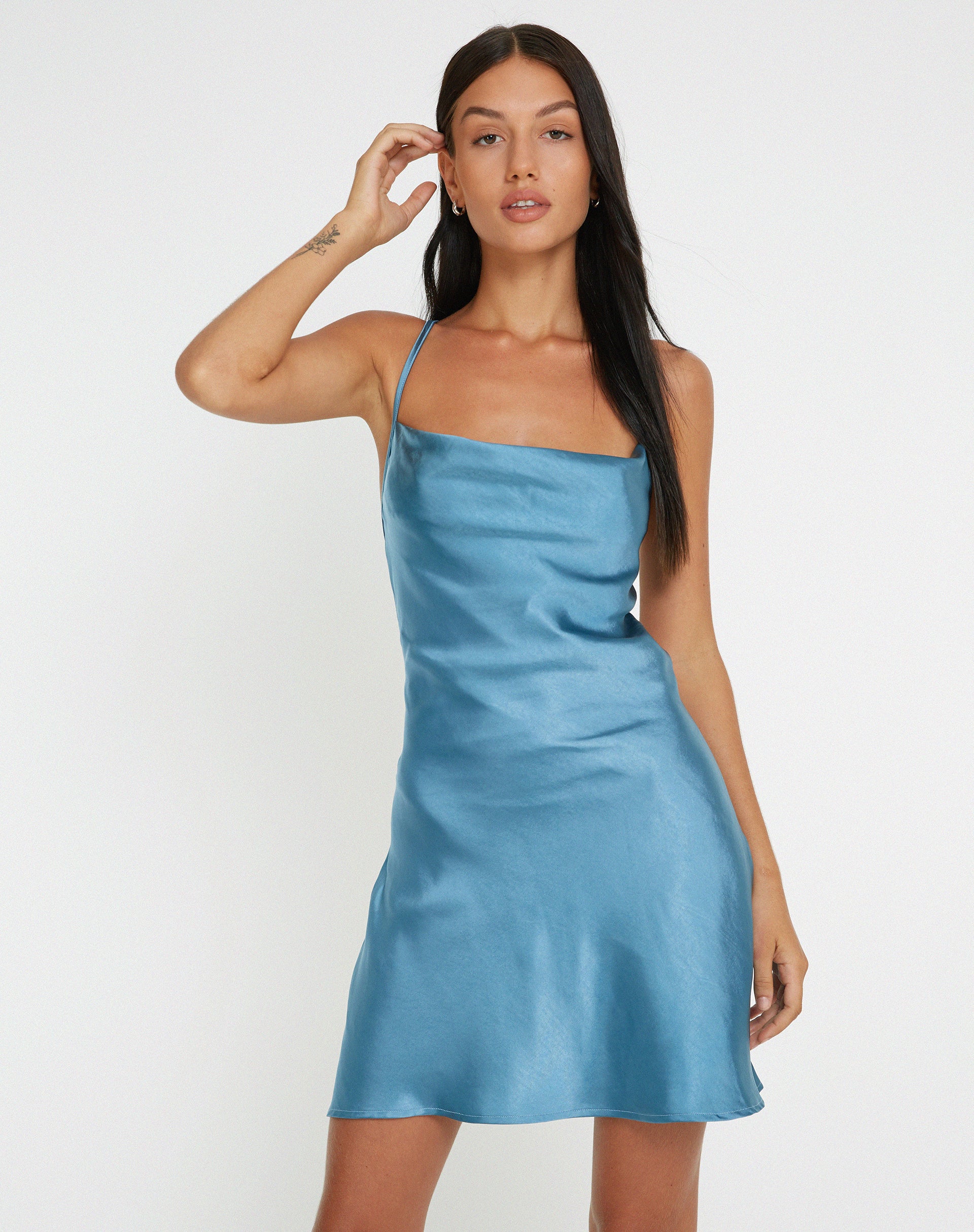 imagen de Zenita Mini Dress in Satin Slate