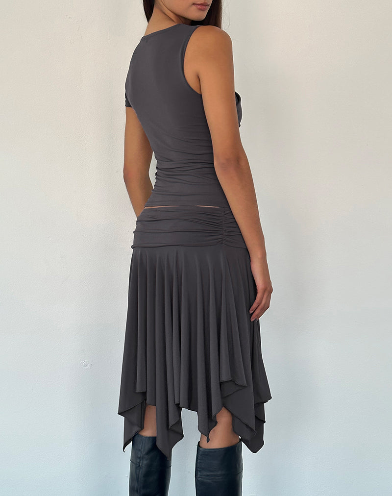 Imagen de Zera Asymmetric Ruched Top en Gris