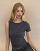 Imagen de Zera Asymmetric Ruched Top en Gris