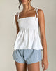 imagen de Zerah Shirred Cami Top en Popelín Blanco