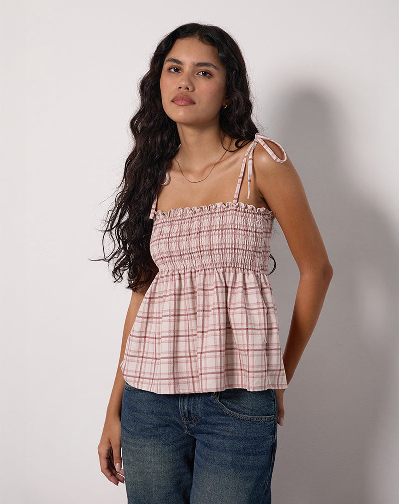 Imagen de Zerah Top en Basic Tartan Rosa