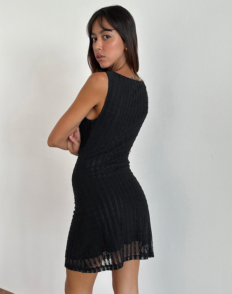 Imagen de Zerrin Mini Dress in Textured Lace Negro