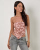 Imagen de Zirika Bandeau Top en estampado floral neutro