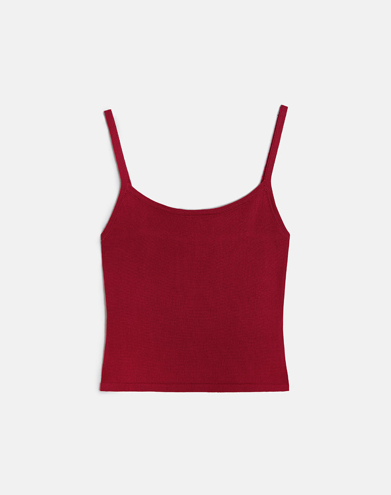 Imagen de Ziva Knit Cami Vest Top en Borgoña