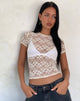 Imagen de Zorani Lace Baby Tee in Ivory
