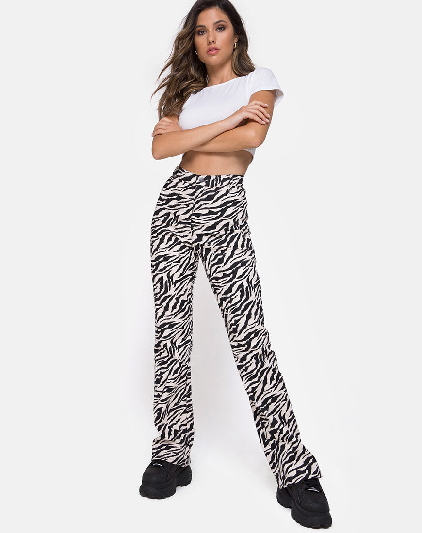 Imagen de Zoven Pantalones en 90s Cebra Blanco y Negro