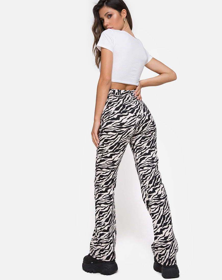 Imagen de Zoven Pantalones en 90s Cebra Blanco y Negro