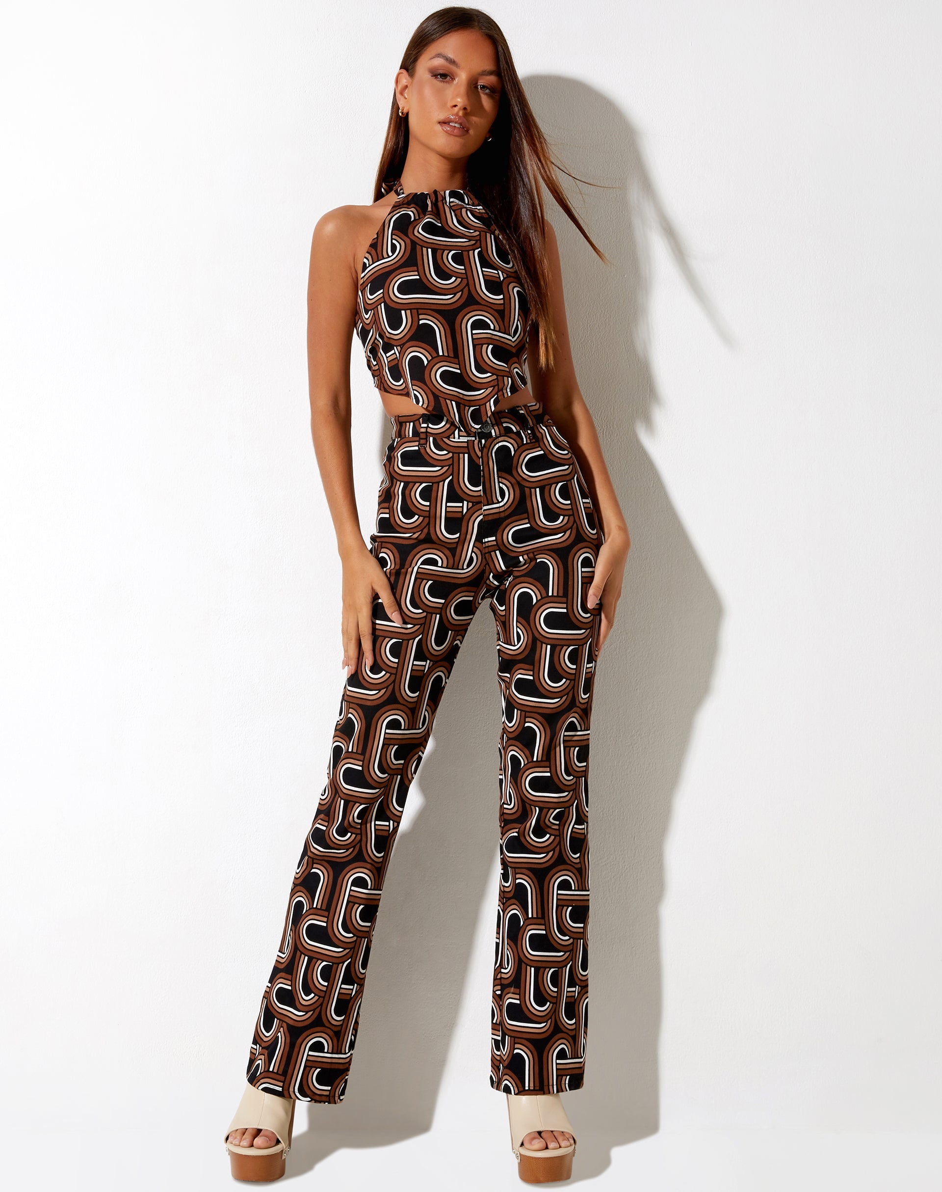 Imagen de Zoven Pantalones en Tonal Interlink Negro