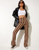 Imagen de Zoven Flare Trouser en Argyle Marrón