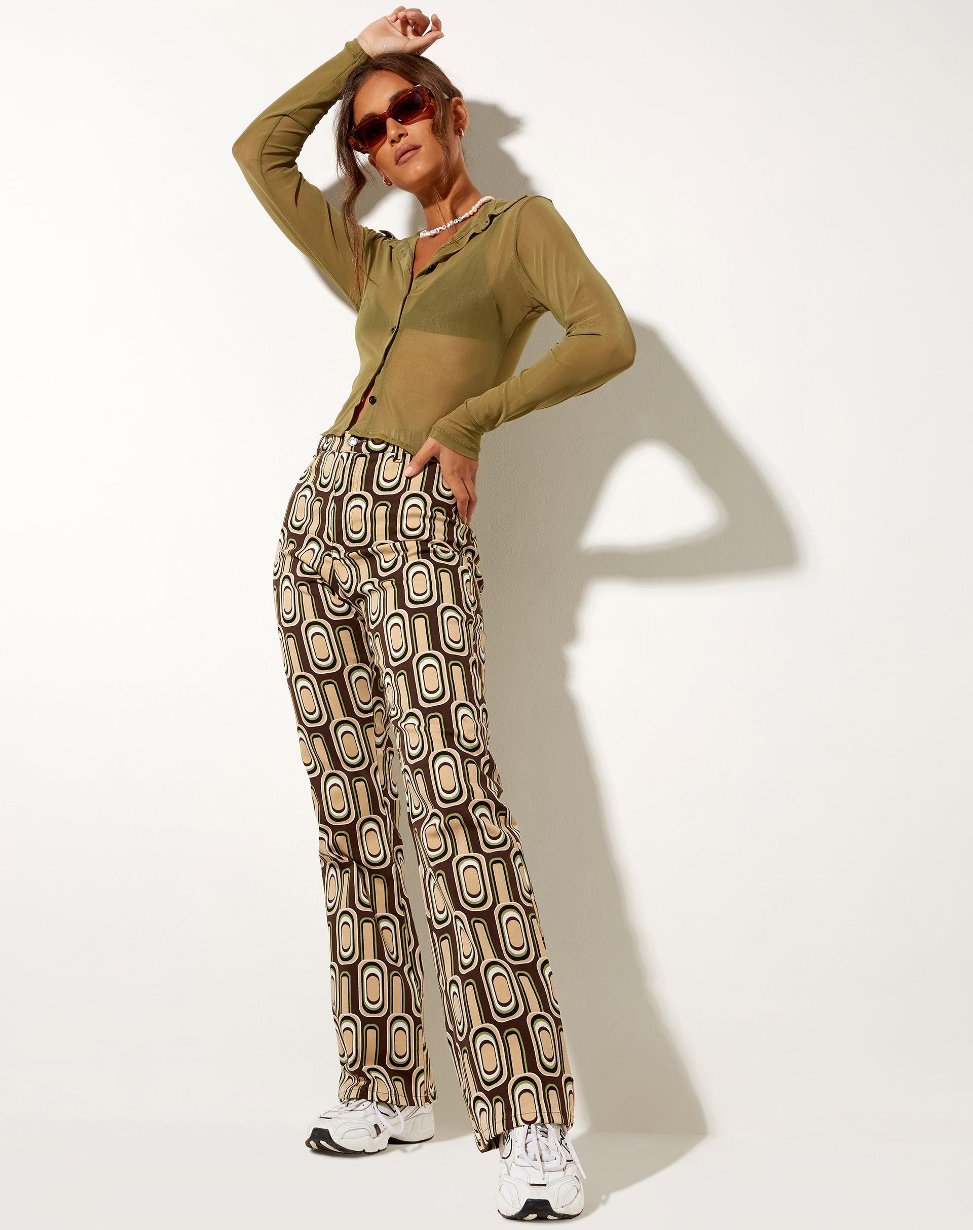 Imagen de Zoven Flare Trouser in Retro Spot Brown