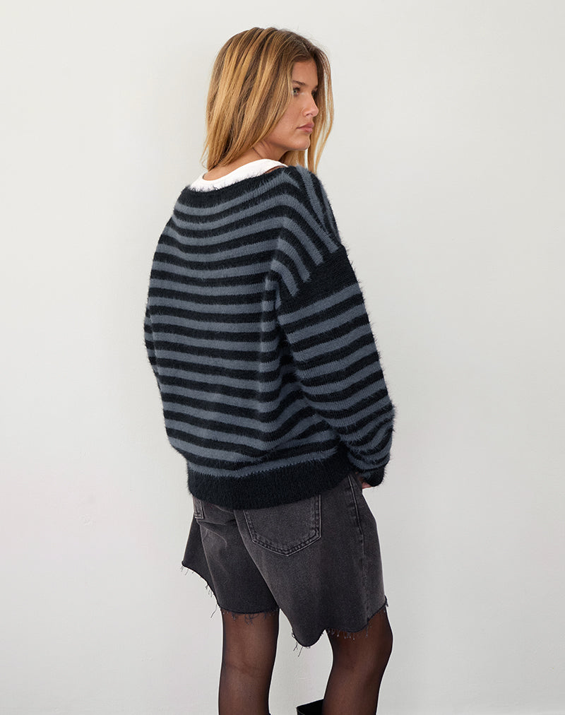 Imagen de Zuleika Jumper in Charcoal Stripe