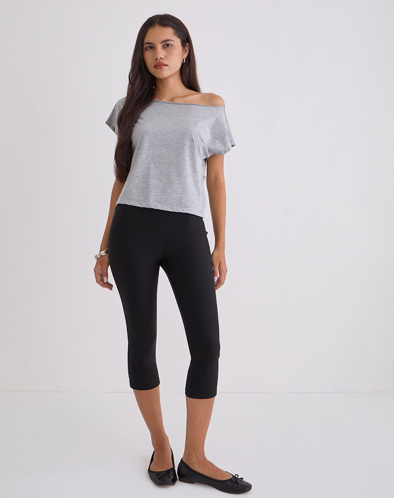 Asla Cropped Capri Trouser de sastrería elástica Negro