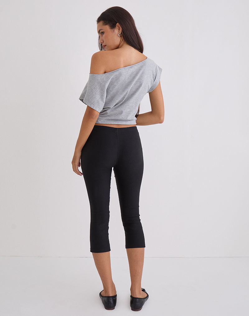 Imagen de Asla Cropped Capri Trouser in Stretch Tailoring Negro