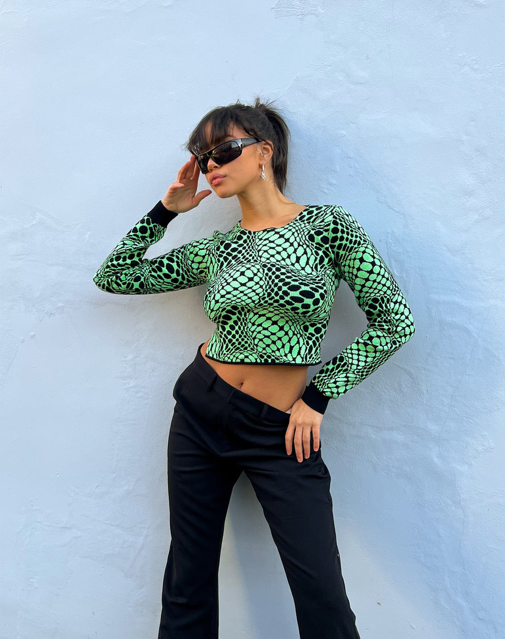 Camiseta Youta en Geo Polka Verde Arcadia