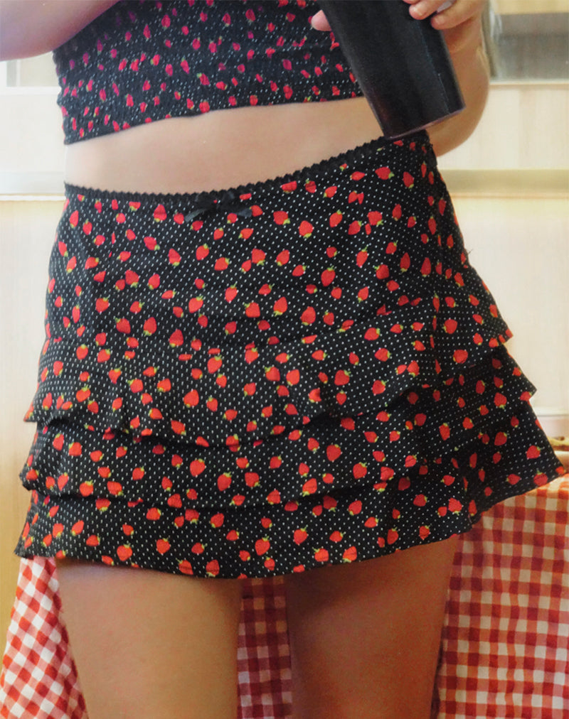 Camigi Minifalda en Polka Fresa Negro