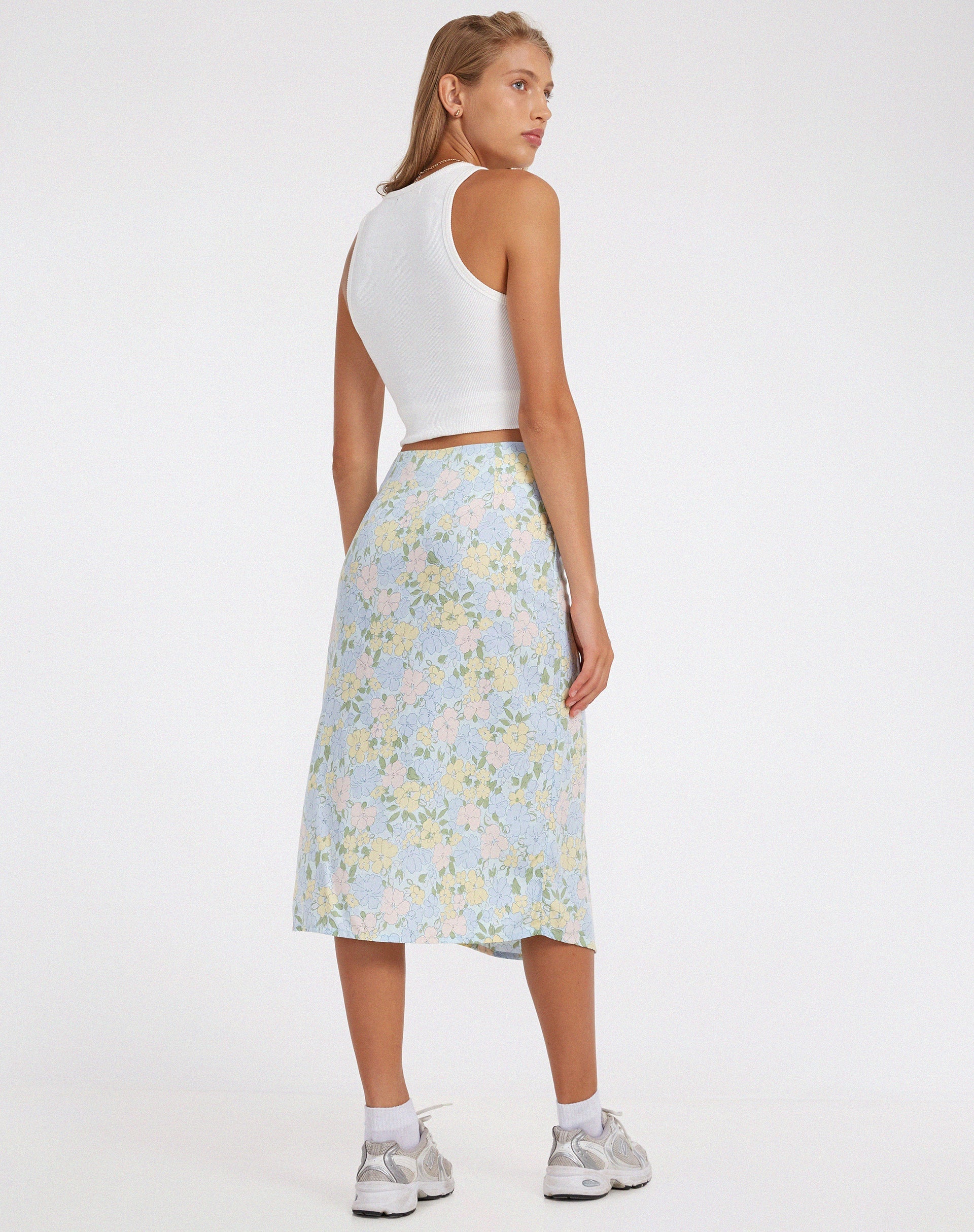 Imagen de Seko Falda Midi en Floral Pastel Lavado