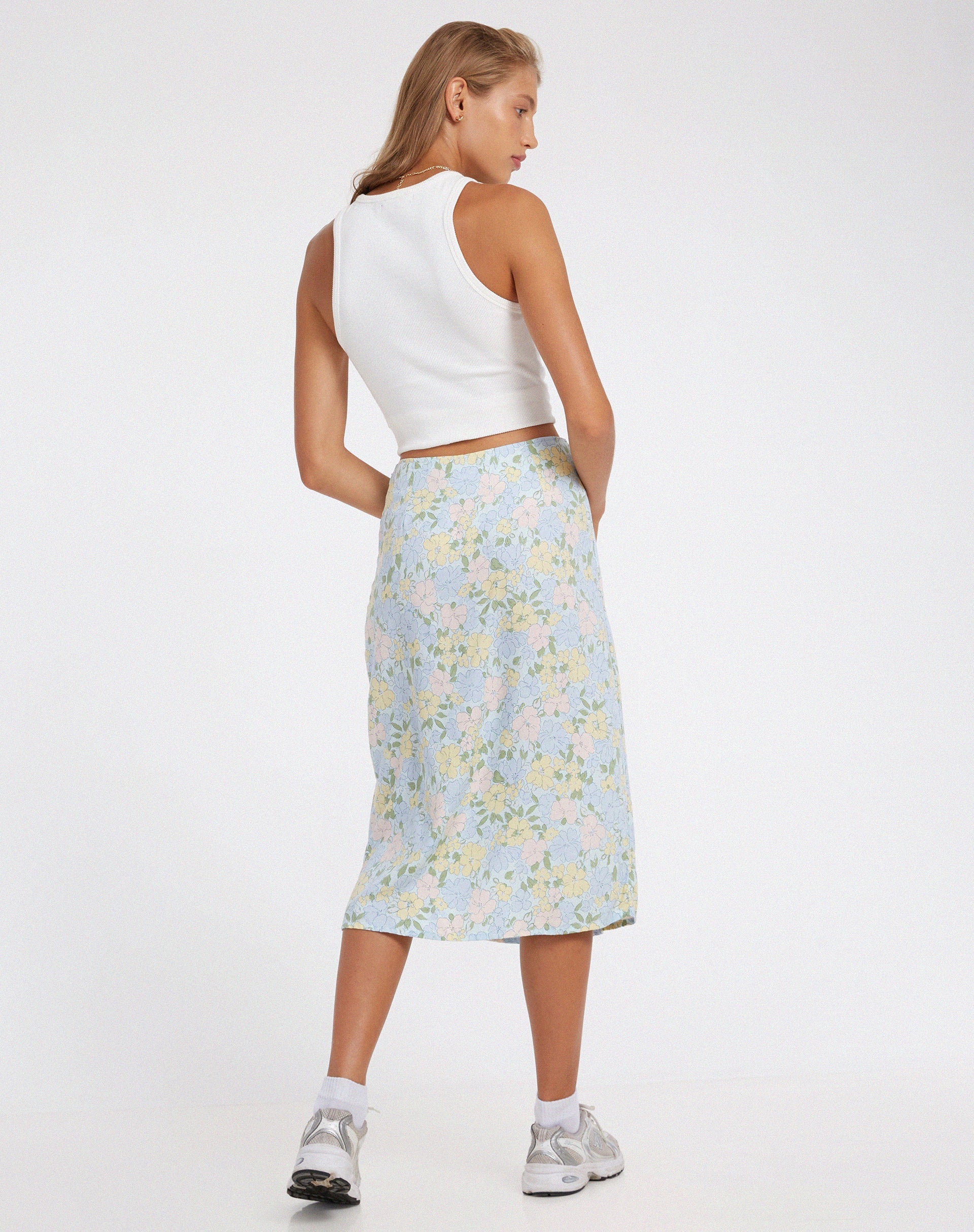 Imagen de Seko Falda Midi en Floral Pastel Lavado