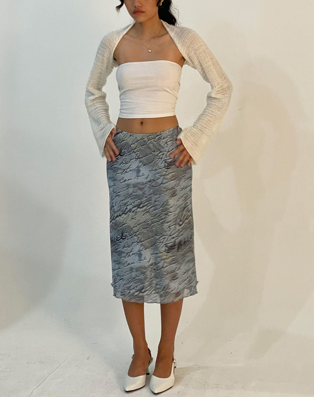 Eldonia Falda Midi en Malla Fluido Digi Print