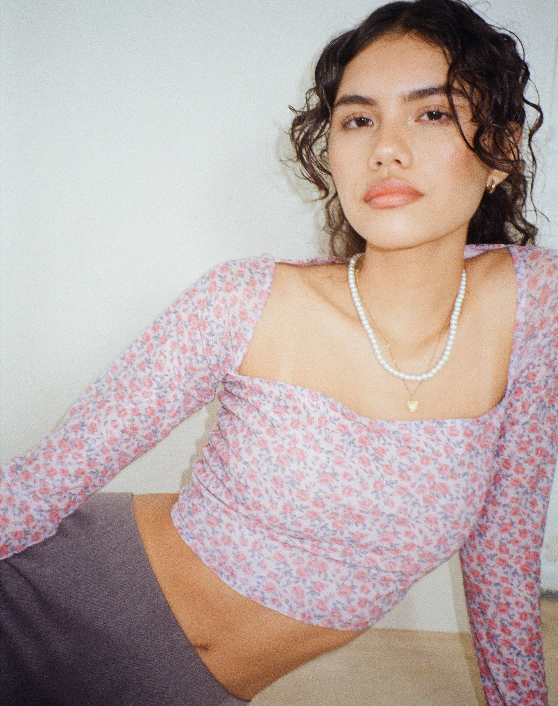 imagen de Kalisha Long Sleeve Top en Spring Rose Dusty Pink