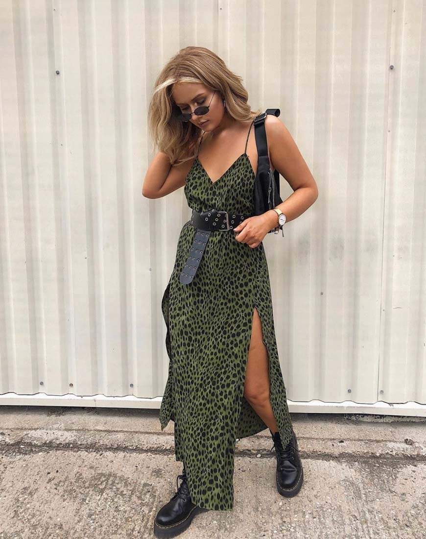 Maxi Vestido Hime en Chita Caqui