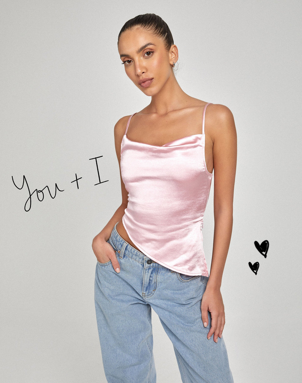 Top Sipin en rosa satinado