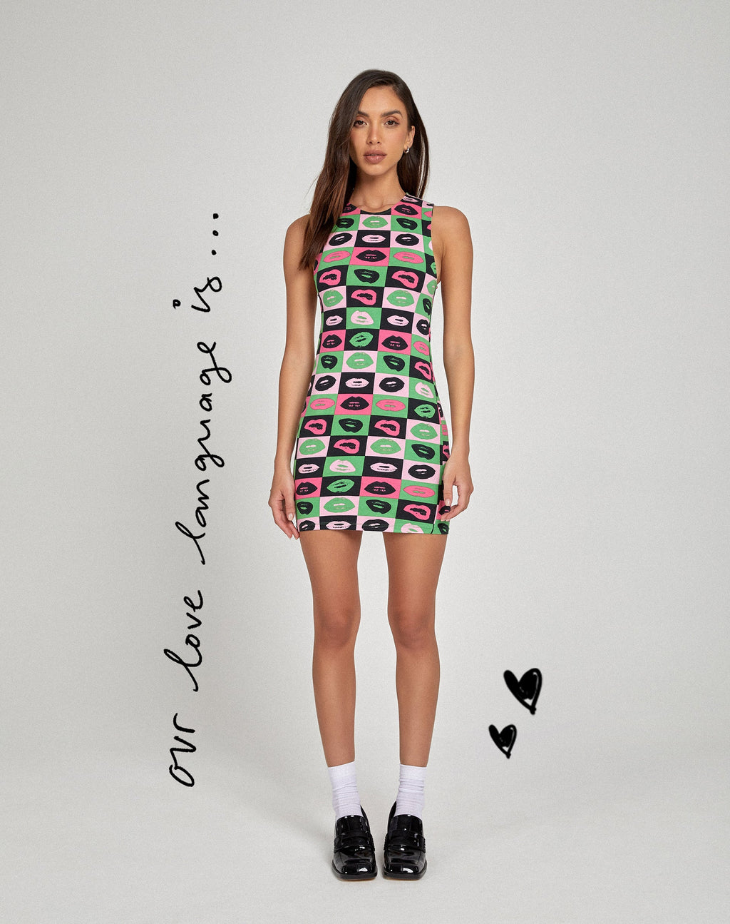 Mini Vestido Gele en Verde Labios