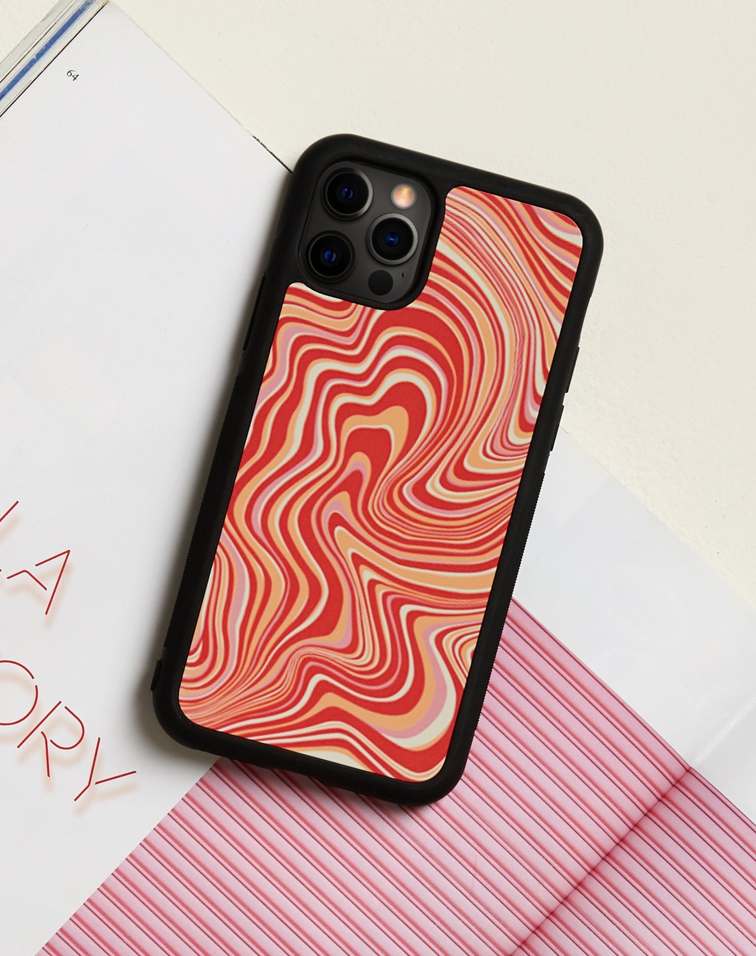 Imagen de Motel X Barbara Kristoffersen Funda para Iphone en Ripple años 70 en color Mandarina