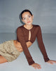 imagen de Zen Long Sleeve Cut Out Top en Chocolate