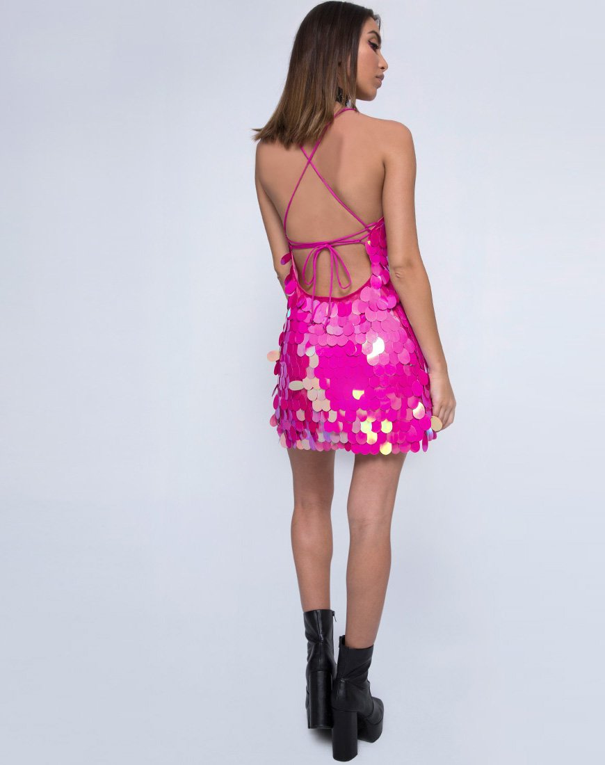 Vestido Shine en lentejuelas fucsia Shine