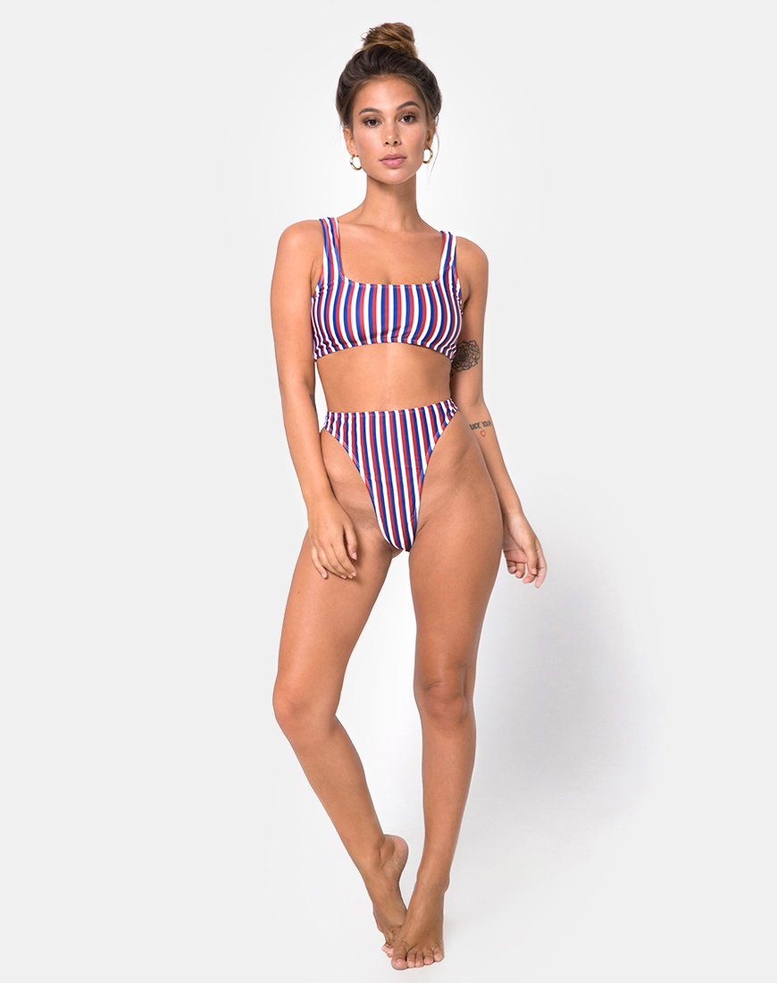 Imagen de Abadie Top Bikini en estampado de rayas triples