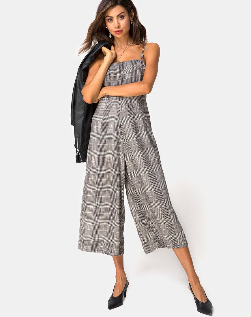 Imagen de Achem Culotte Jumpsuit in Charles Check Gris