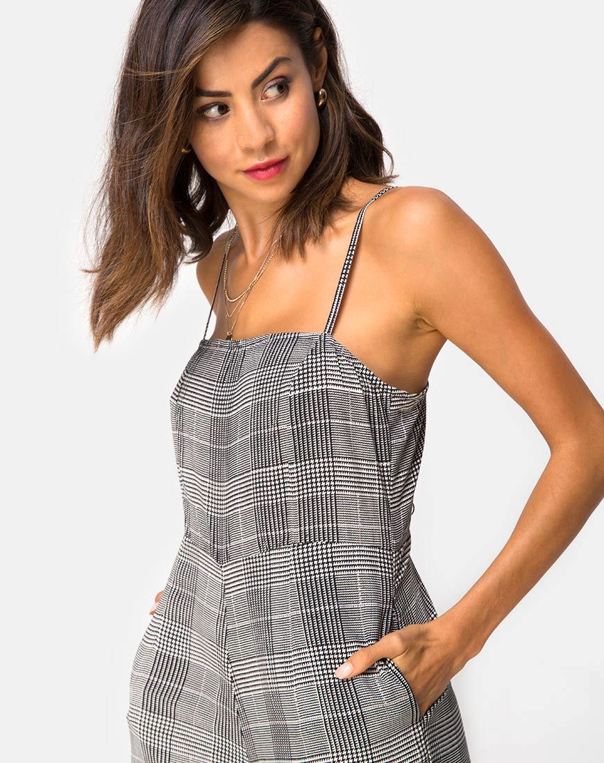 Imagen de Achem Culotte Jumpsuit in Charles Check Gris