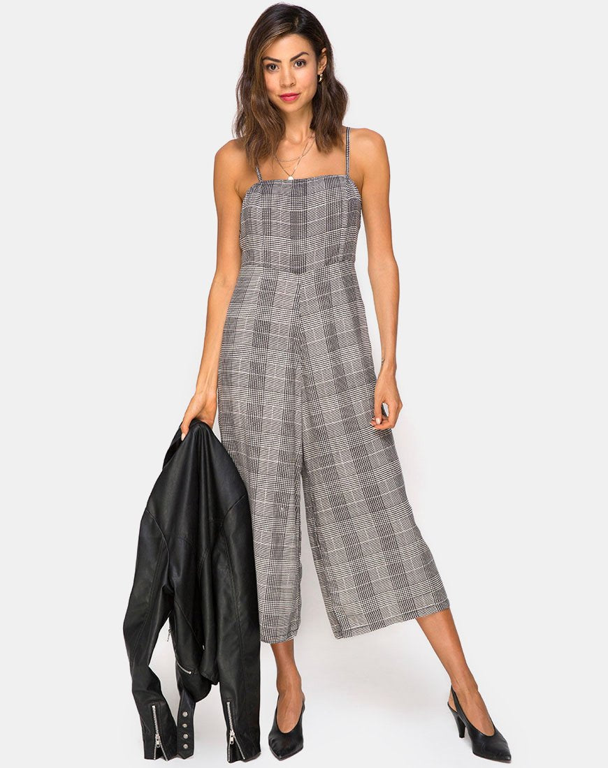 Imagen de Achem Culotte Jumpsuit in Charles Check Gris
