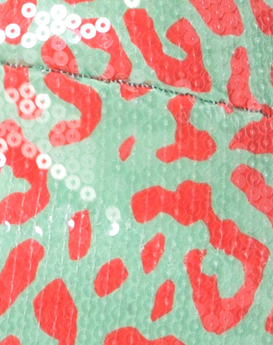 Imagen de Acro Unitard en Fluro Leopardo Lentejuela transparente