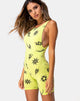 Imagen de Acro unitard en verde con estampado tribal